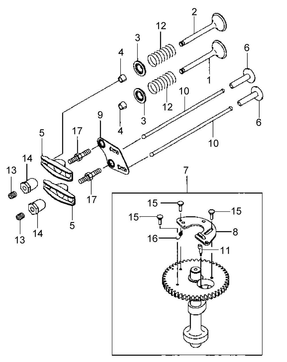 Kawasaki Fj180v-As05 Valve And Camshaft Diagram and Parts List for 56A443TH (750-XP)(2011) Cub Cadet Lawn Mower